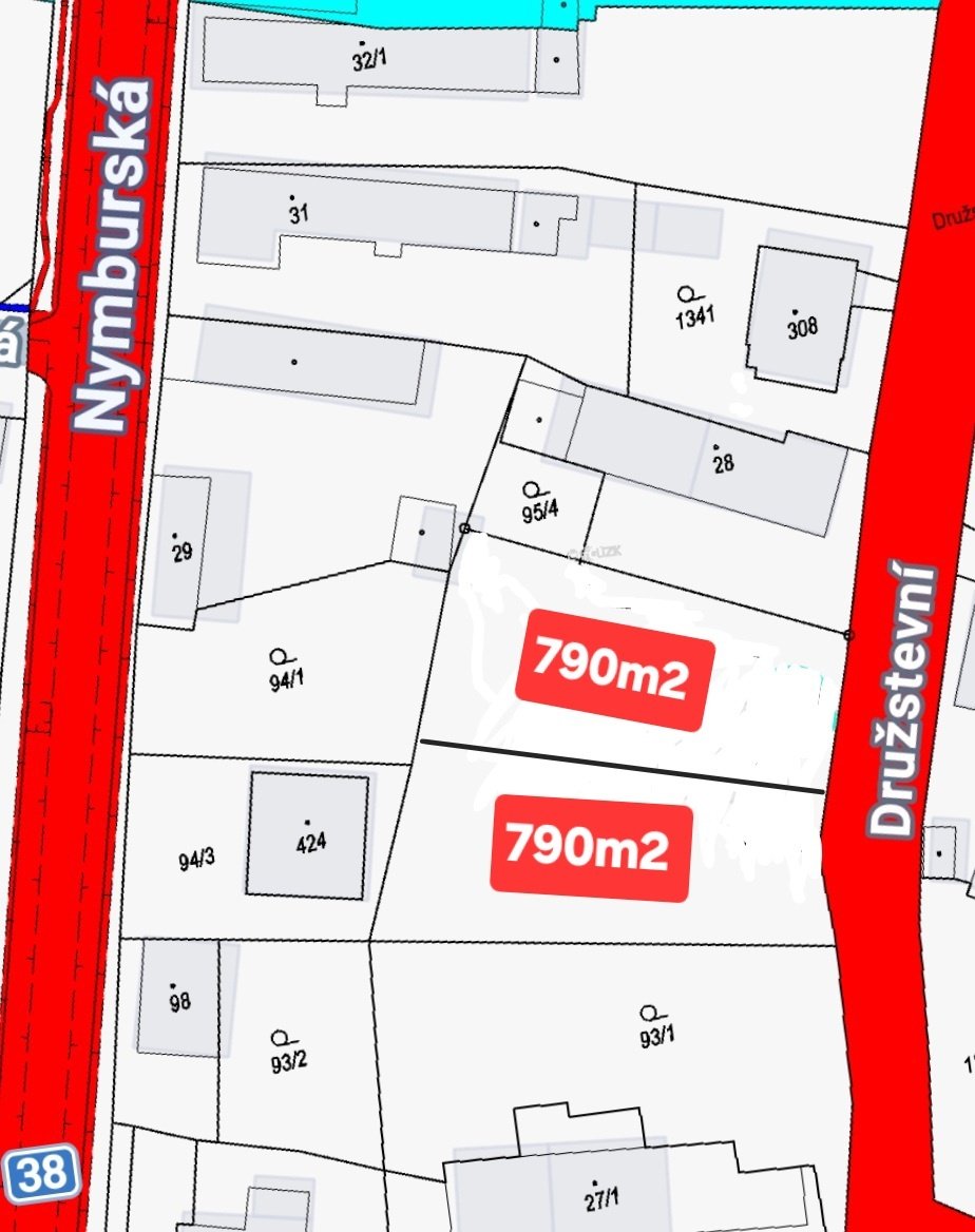 Stavební pozemky v Krchlebích u Nymburka 790m2