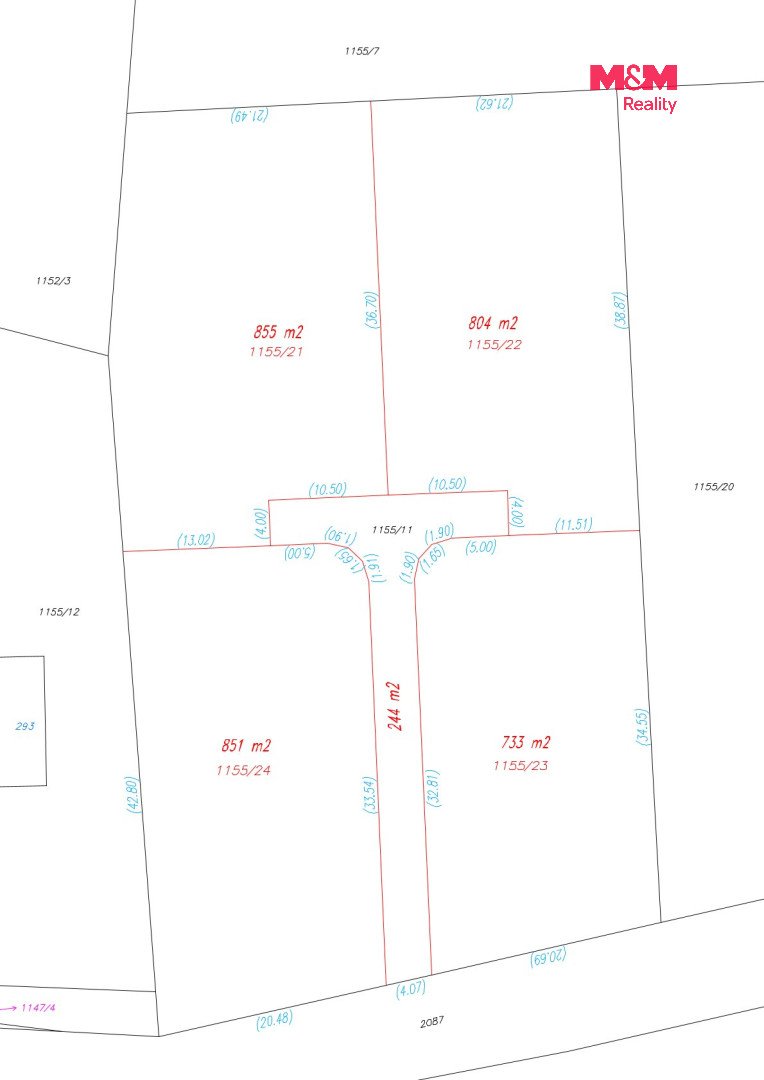 Prodej pozemku k bydlení, 855 m², Spálené Poříčí