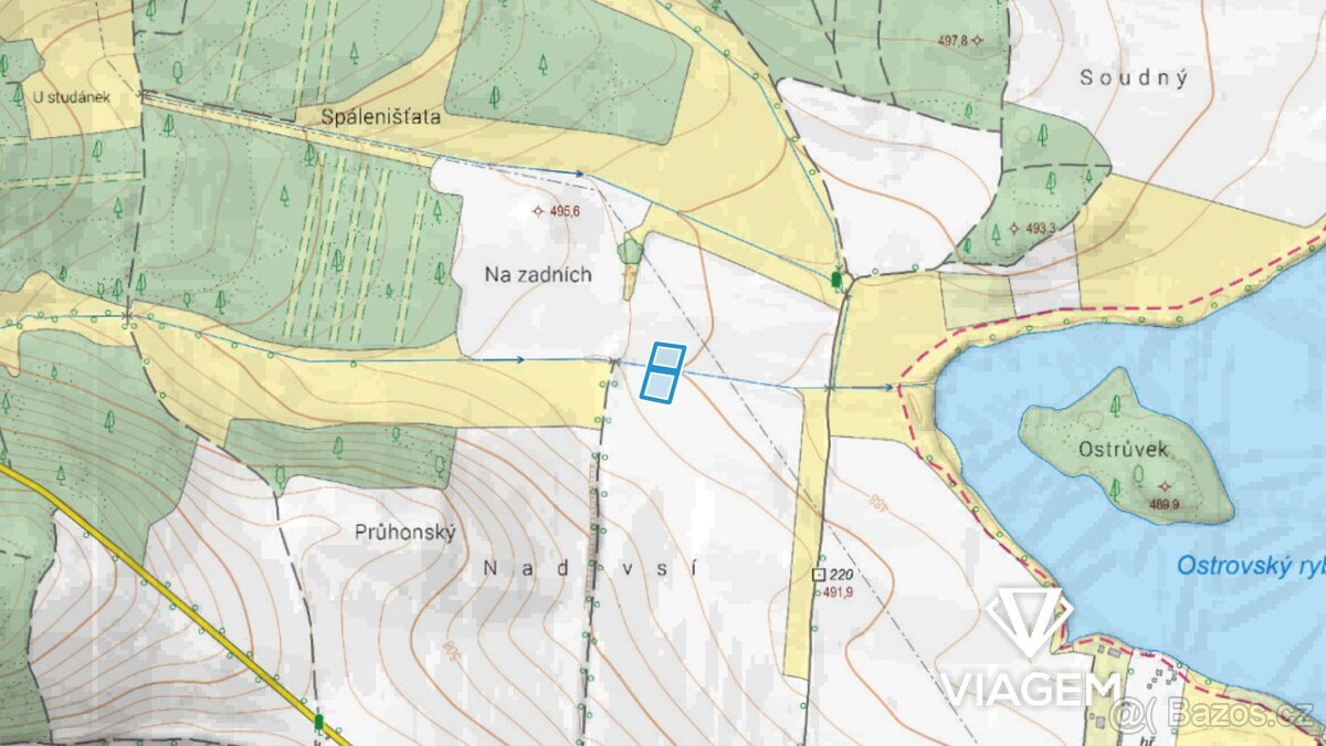 Pole 2 973 m², Podíl 25 % o výměře 743 m²
