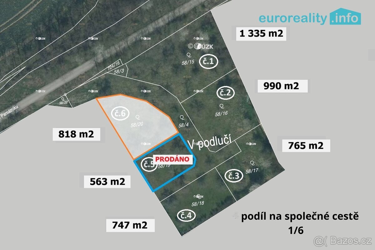 Prodej, stavební pozemek, 818 m2, Plzeň - Božkov