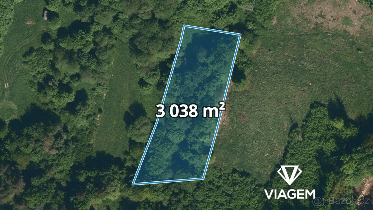 Les 3 038 m², Podíl 30 % o výměře 911 m²