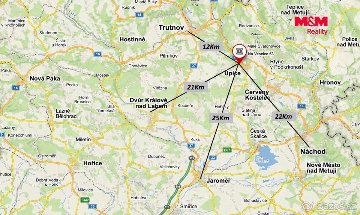 Prodej lesa, 3640 m², Úpice
