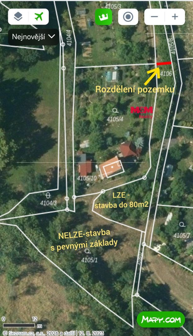 Prodej pozemku k rekreačnímu bydlení ve Velkém Meziříčí