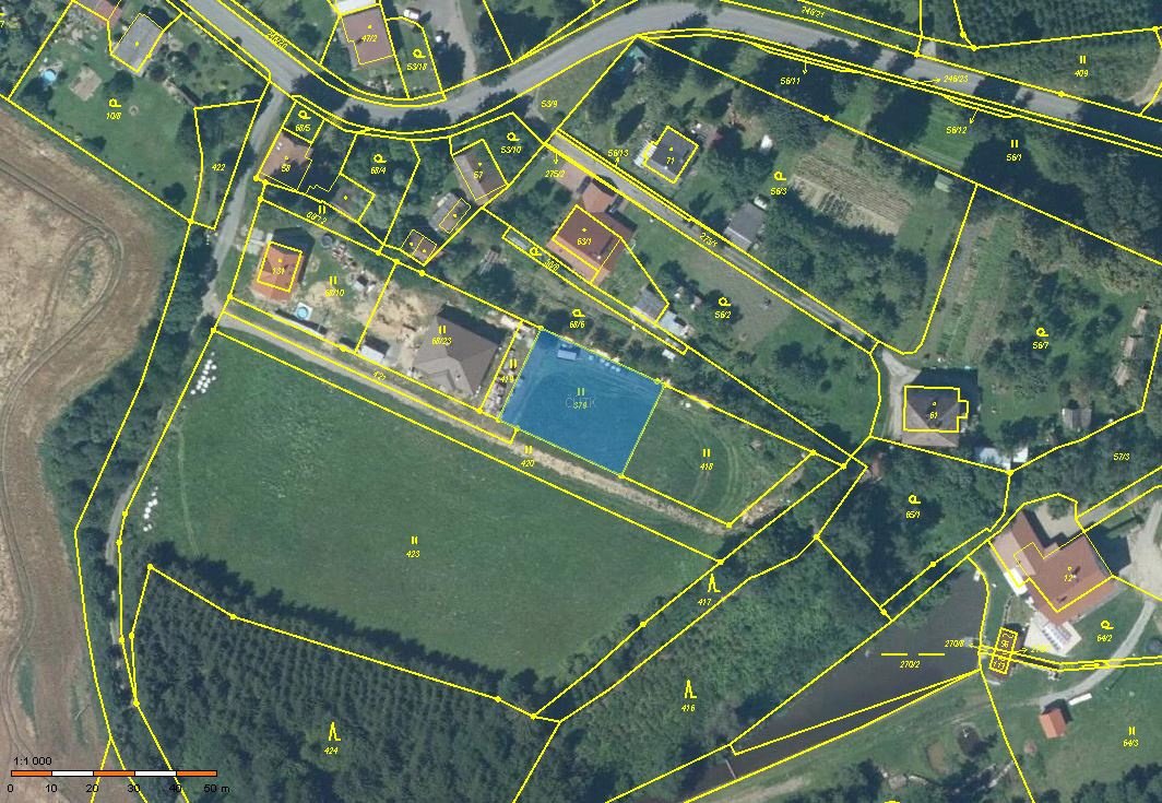 Prodej staveb. pozemku 800m2, Květinov, okres Havlíčkův Brod