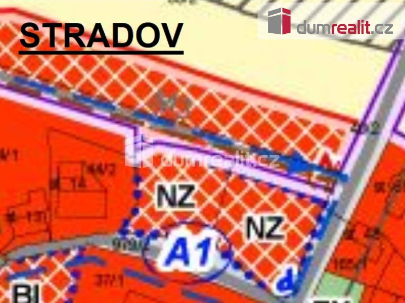 Prodej, pozemek, stavební parcela, Stradov, Kaplice