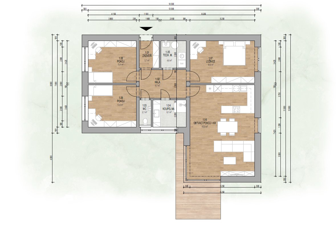 Prodej stavebního pozemku 800m2 Opava Podvihov