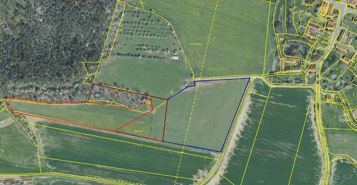 Prodej pozemků Korkyně 14000-55000m2, se stavbou 51m2 čp. 41